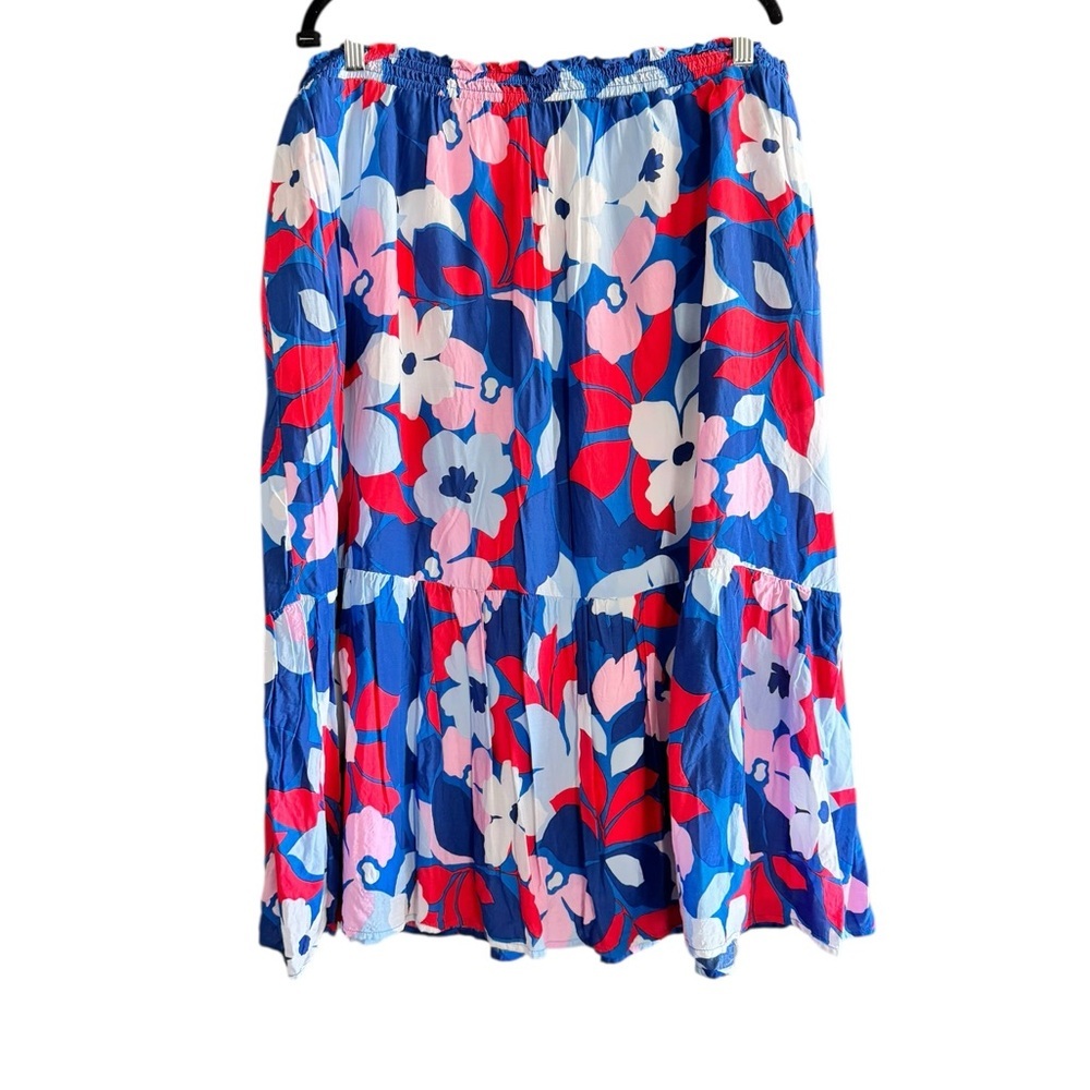 Draper James Floral Midi Skirt XXL Coastal Grandmother Resort Preppy X63
